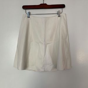White Faux Leather Snakeskin Skirt